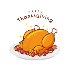  Illustration of baked turkey for thanksgiving day