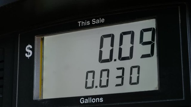 Fuel pump with price and gallons