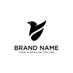 Obraz premium bird design logo vector white background template