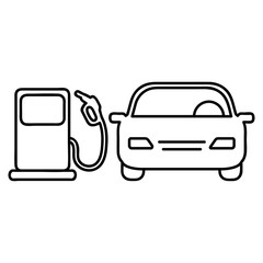 Gas station, fuel dispenser line icon, outline vector sign, linear style pictogram isolated on white. Symbol, logo illustration. Pixel perfect