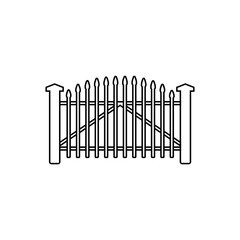 Fence outline icon, modern minimal flat design style, vector illustration