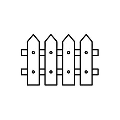 Fence outline icon, modern minimal flat design style, vector illustration