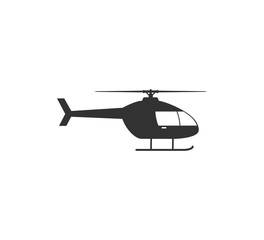 Helicopter, chopper icon. Vector illustration, flat design.