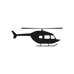 Helicopter, chopper icon. Vector illustration, flat design.