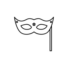 Carnival mask line icon, outline vector sign, linear style pictogram isolated on white. Masquerade symbol, logo illustration. Pixel perfect