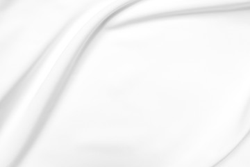 Abstract white fabric texture background. Cloth soft wave. Creases of satin, silk, and cotton.