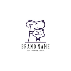 creative logo design Dog and Cat vector template - obrazy, fototapety, plakaty
