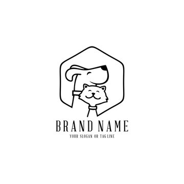 creative logo design Dog and Cat vector template