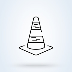road traffic cone. Outline Simple modern icon design illustration.