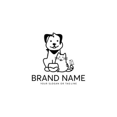 creative logo design Dog and Cat vector template
