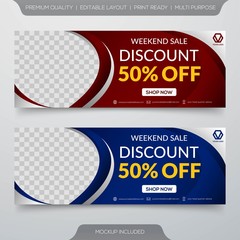 set of sale banner template design with abstract and minimalist layout