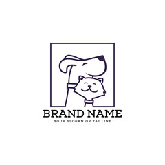 creative logo design Dog and Cat vector template