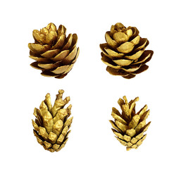 Set of cones painted with gold