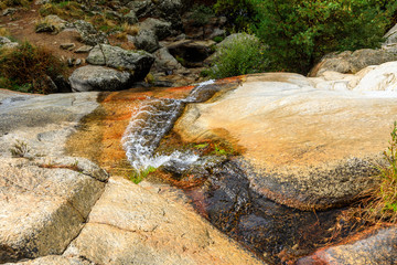 Hornillo waterfall in the mountains of Madrid