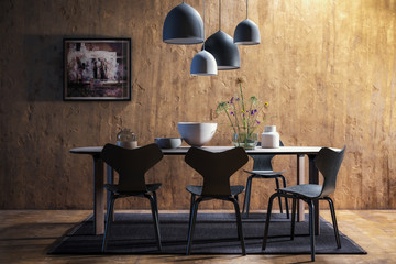 Dining Room Set in Modern Analog Design - 3d visualization