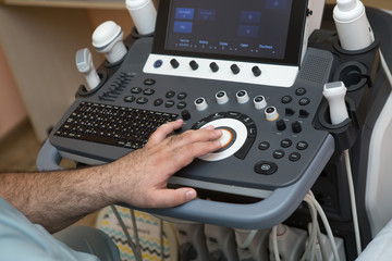 ultrasound examination at the doctor of a young girl