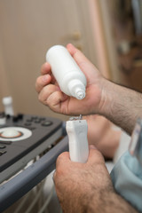 ultrasound examination at the doctor of a young girl