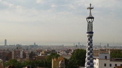 Naklejka premium Sicht auf Barcelona vom Park Güell aus