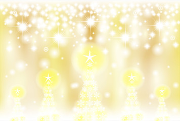 クリスマスの金色背景（クリスマスツリー）