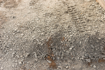 Gray gravel stones for the underground in road construction