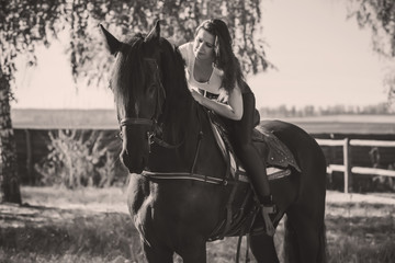 Hippotherapy for people. Relationship horse and human