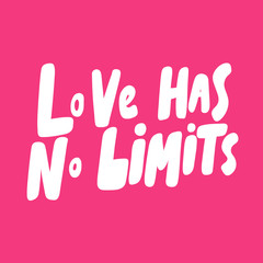 Naklejka na ściany i meble Love has no limits. Valentines day Sticker for social media content about love. Vector hand drawn illustration design. 