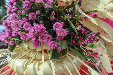 floral arrangements typical of the Balinese and Javanese culture for wedding,