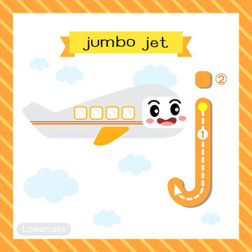Letter J uppercase tracing. Jumbo Jet