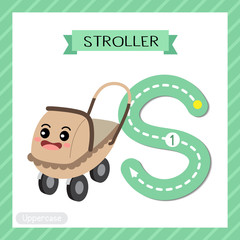 Letter S uppercase tracing. Stroller
