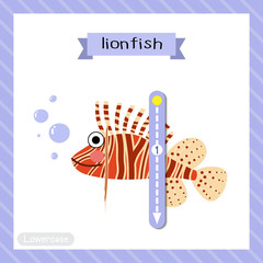 Letter L lowercase tracing. Lionfish side view