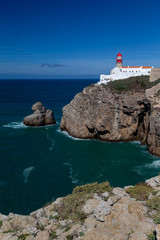 The Lighthouse at Cape St. Vincent or Cabo de Sao Vicente, the southwesternmost point of mainland...