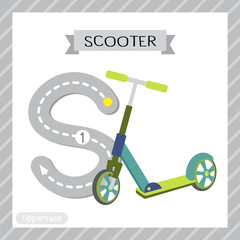 Letter S uppercase tracing. Scooter