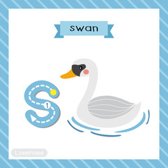 Letter S lowercase tracing. Swan