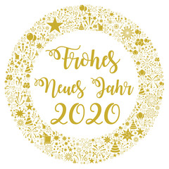 Obraz na płótnie Canvas Happy new year 2020 in German language