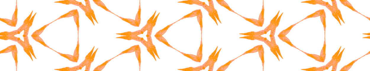 Orange geometric foliage Seamless Border Scroll. G