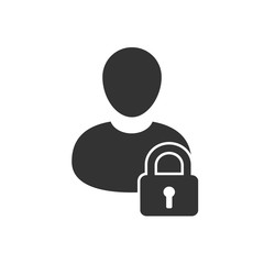 Safety lock and man pictogram icon image, lock icon and man