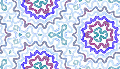 Blue Geometric Watercolor. Cute Seamless Pattern. 
