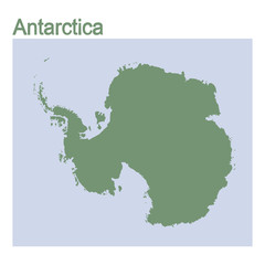 vector illustration with map of continent Antarctica