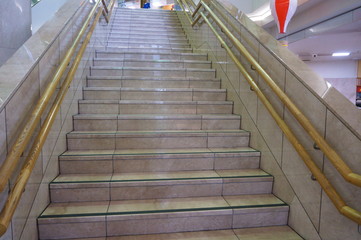 Tiled staircase in a japanese station