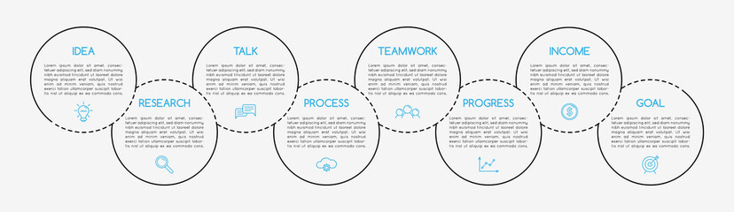 Business infographic with 8 options. Vector