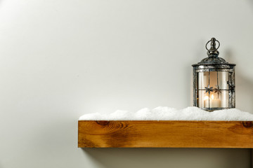 Winter lamp and free space for your decoration 