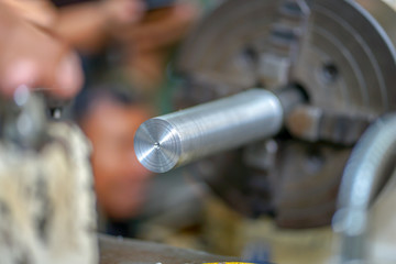 drilling and turning mold part by turning and lathe machine