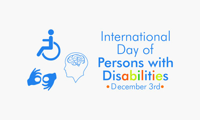 Vector illustration on the theme of International day of Persons with disabilities on December 3rd.
