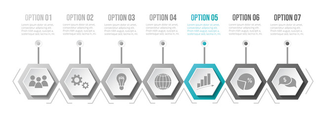 Business infograph with icons - concept of template. Vector