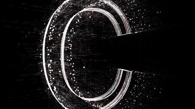 4k C letter alphabet word tag cloud;computer code particle.The Matrix binary text design animation;changing from zero to one digits;abstract tech background.