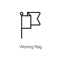 Waving flag  icon vector sign symbol. Flag vector.