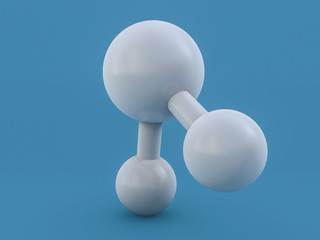 Water molecule. Ecology, biology and biochemistry concept. 3D
