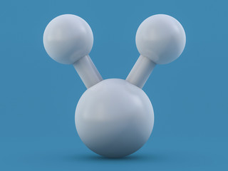 Water molecule. Ecology, biology and biochemistry concept. 3D