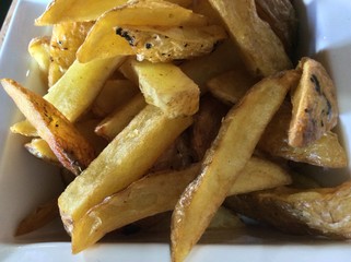 french fries with sauce