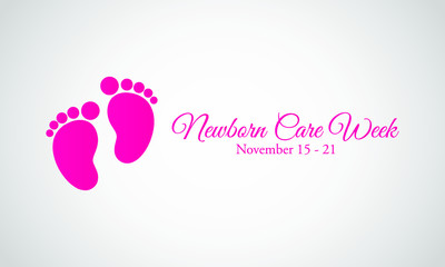 Vector illustration on the theme of Newborn care week on November 15 to 21.